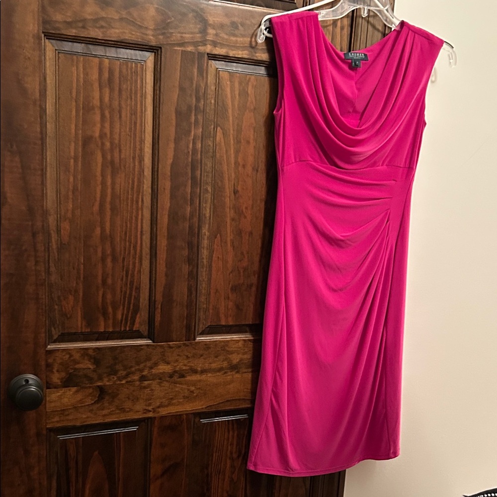 Lauren Ralph Lauren Vibrant Pink Midi Dress - Picture 5 of 8
